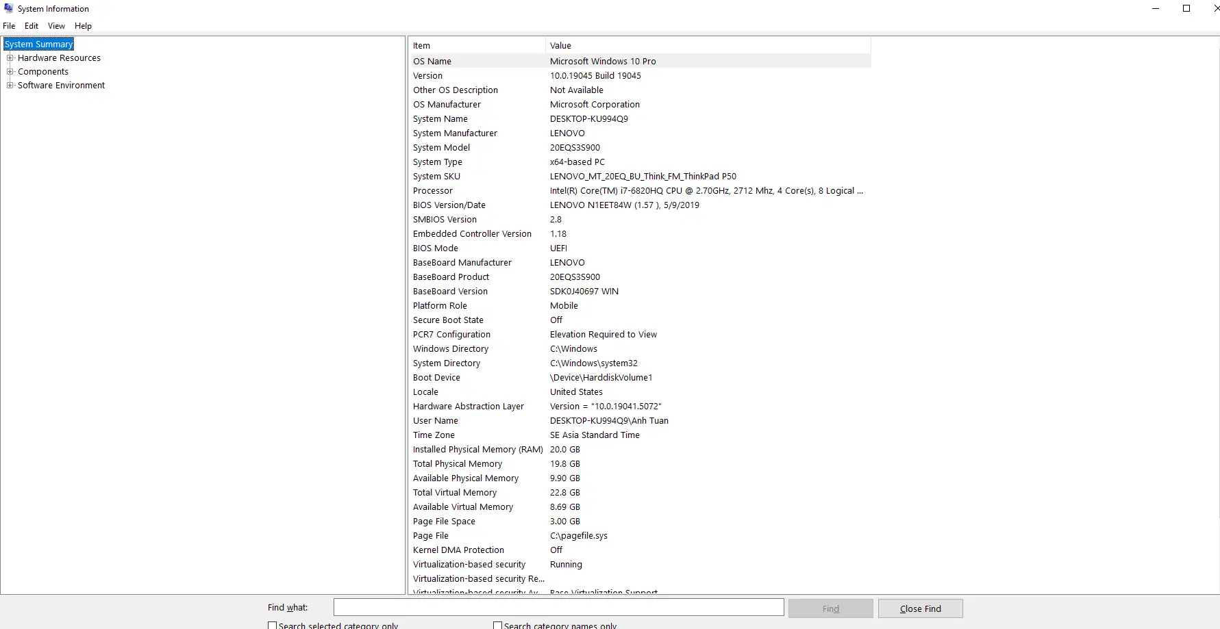 Chi tiết cấu hình máy tính