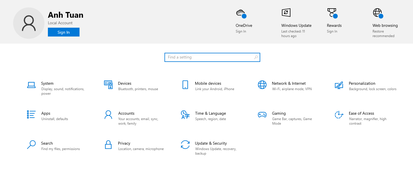 Quản lý Apps trong window