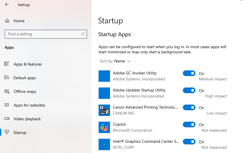 Bật tắt các ứng dụng khởi động cùng Window