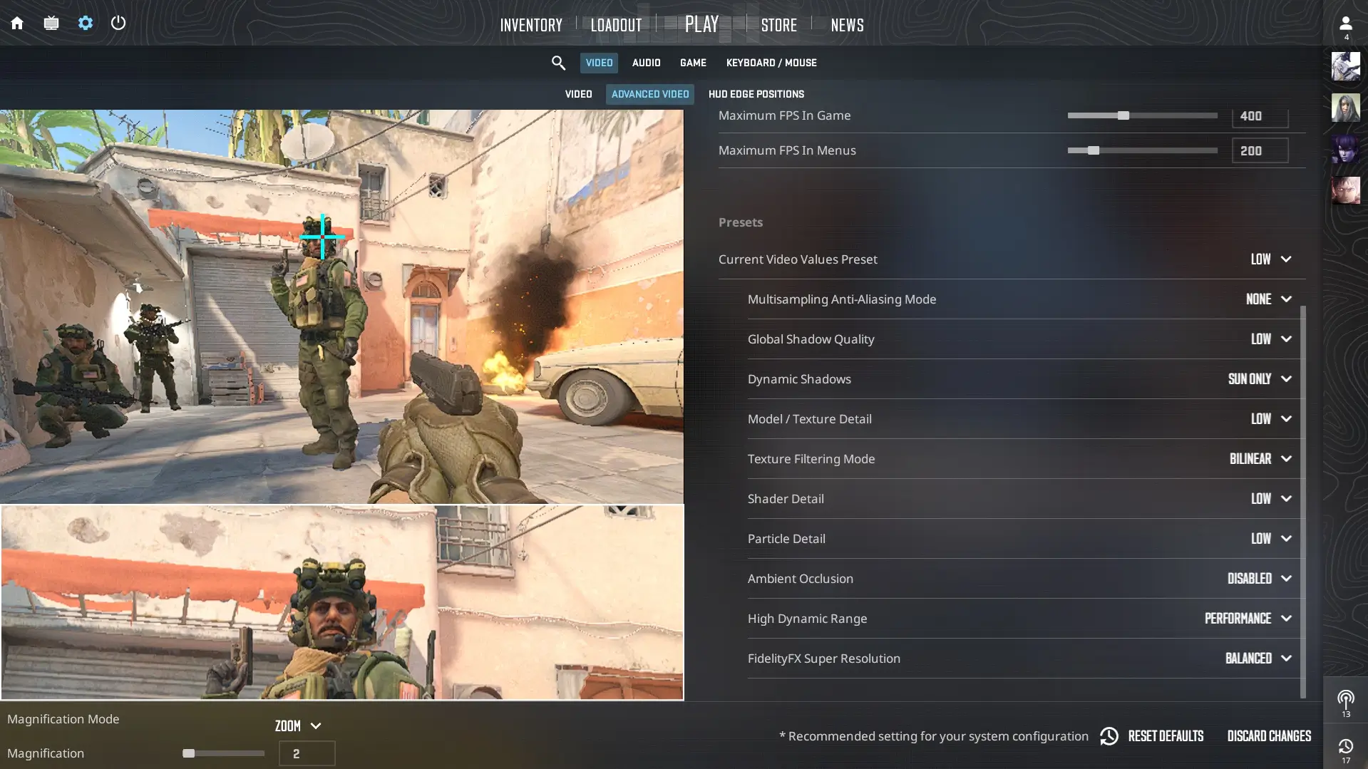Advanced Video Setting Advanced Video Setting