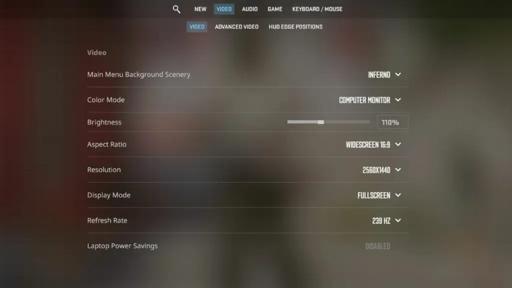 Video Setting Video Setting