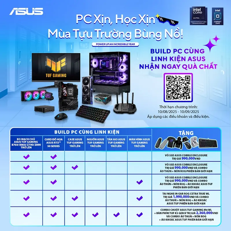 Build PC cùng linh kiện Asus