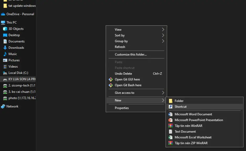 Tạo Shortcut Từ Thư Mục Gốc