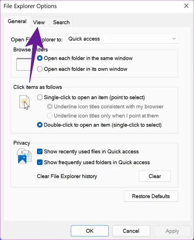 File Explorer Options