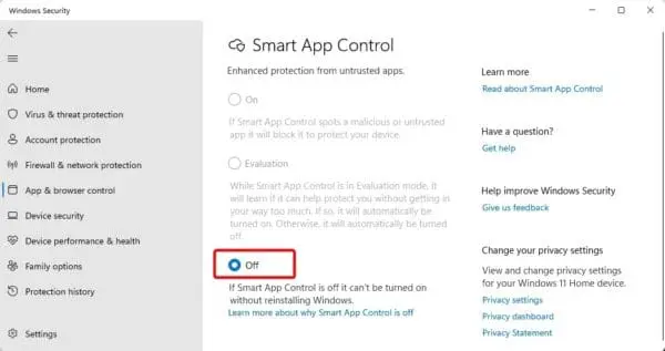 Tại sao Smart App Control lại tự bật lên