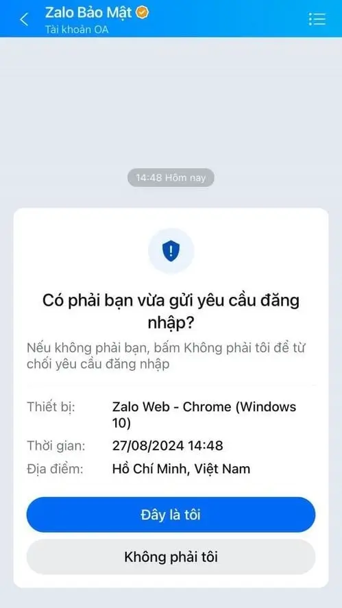 đăng nhập Zalo web