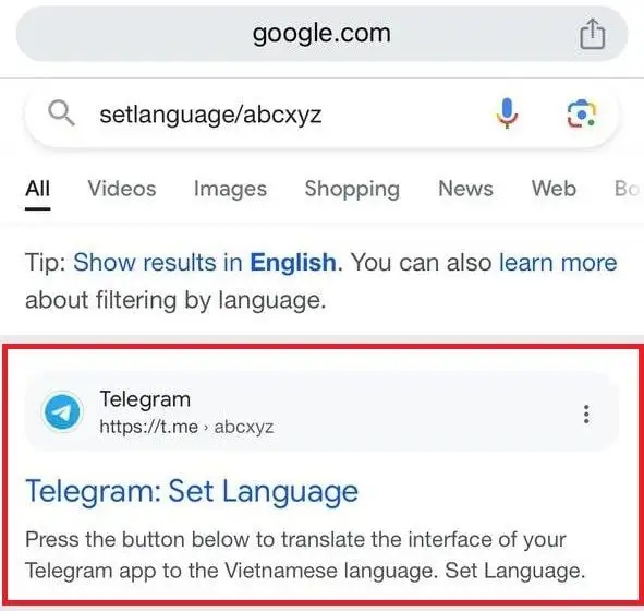 Link cài đặt Tiếng Việt cho Telegram Link cài đặt Tiếng Việt cho Telegram