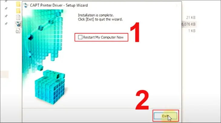 Hoàn tất cài đặt máy in