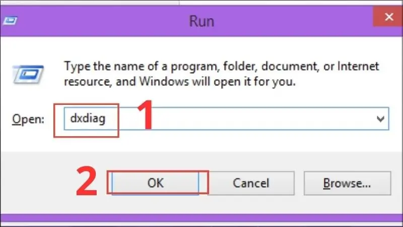 Sử dụng lệnh dxdiag kiểm tra model máy tính