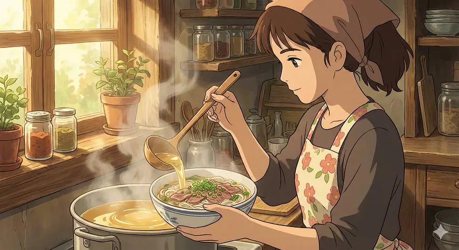 Veo Prompt Anime Food