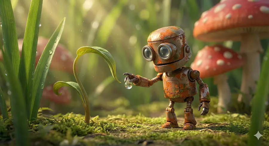 Veo Prompt Tiny Robot