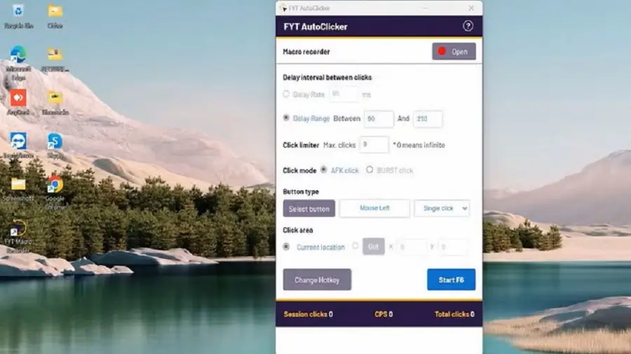 Giao diện FYT Auto Clicker