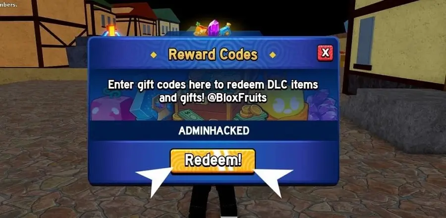 Dán mã giftcode Blox Fruit vào khung chat