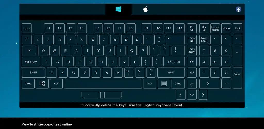 Giao diện website KeyTest vn