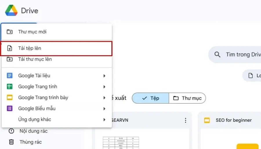 Upload Excel to Drive Upload file Excel lên Drive