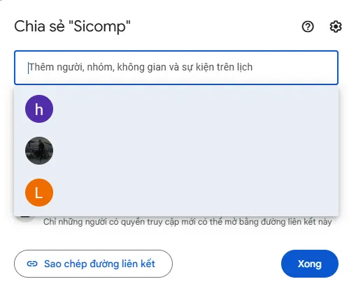 Share Google Sheets Giao diện chia sẻ quyền truy cập bảng tính