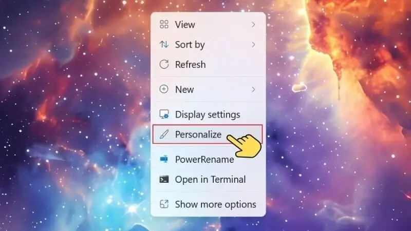 Bước 1 Personalize Chọn Personalize để cài đặt hình nền