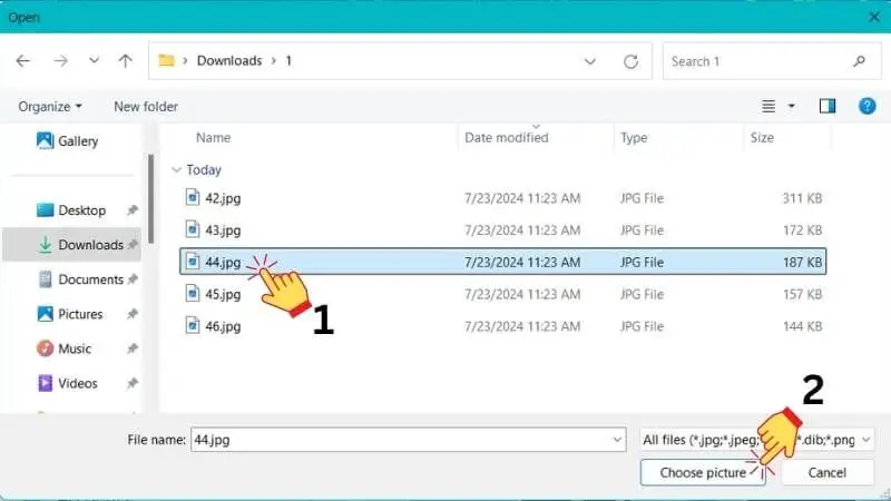 Bước 4 Choose a fit Căn chỉnh tỷ lệ ảnh vừa màn hình