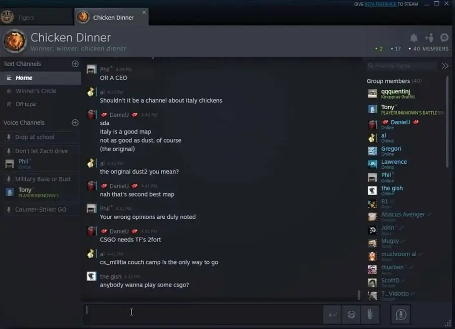 Steam Chat Chat voice trên Steam