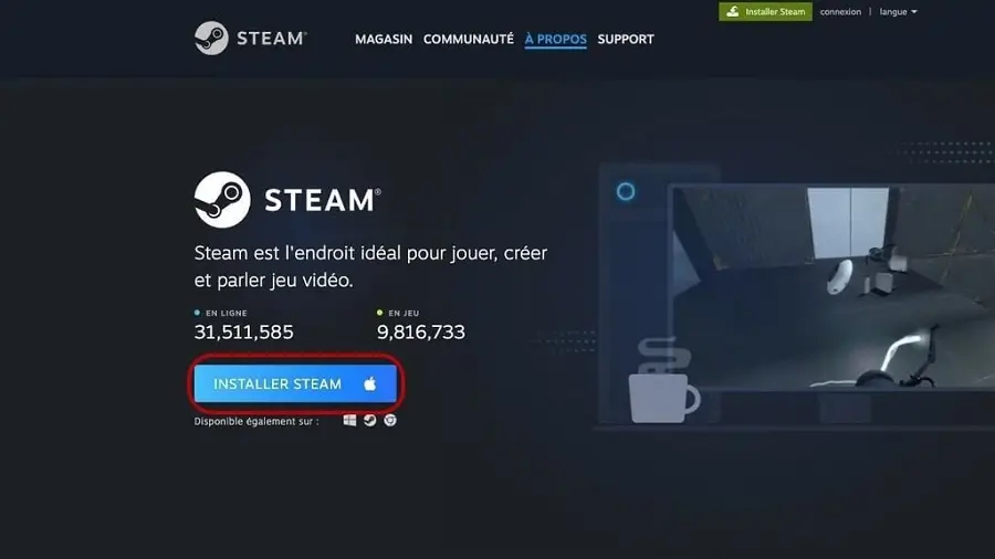 Install Steam Button Nút tải Steam