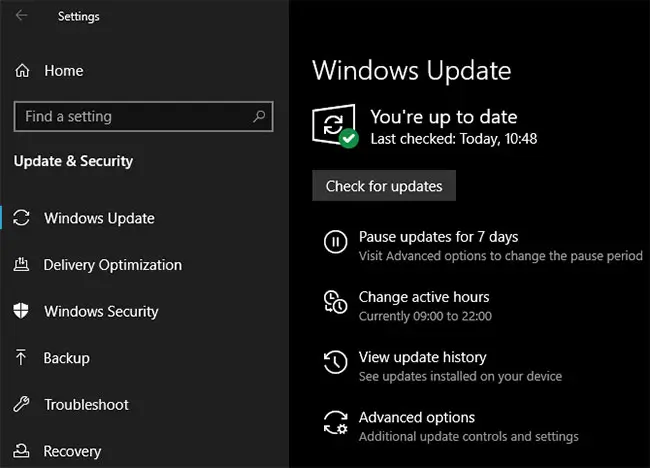 Update Windows để sửa lỗi