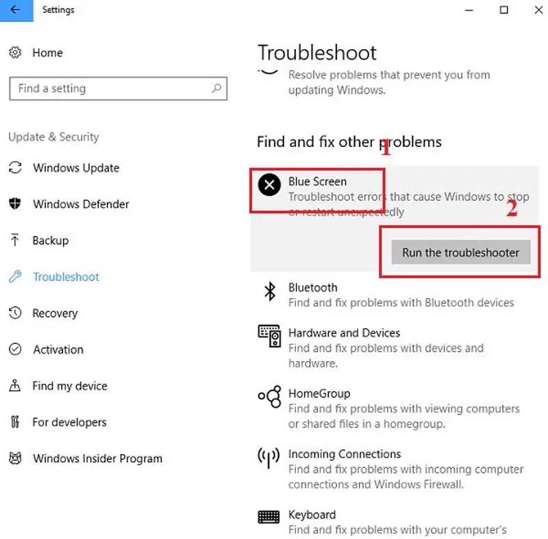 Công cụ Troubleshoot