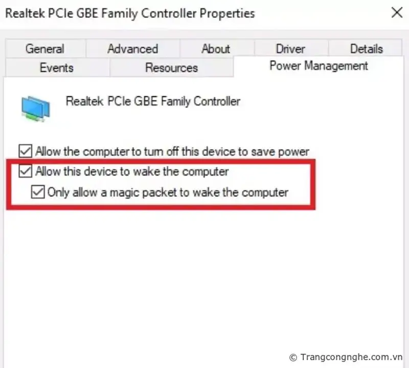 Tắt tiết kiệm điện WiFi