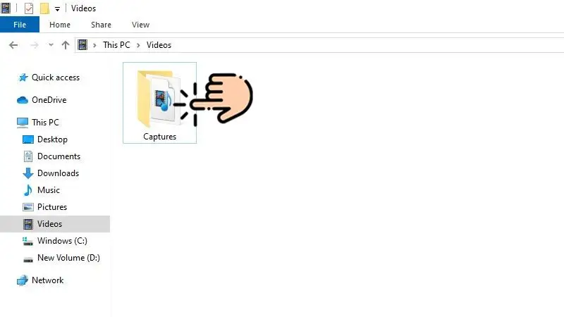 Thư mục lưu video Captures