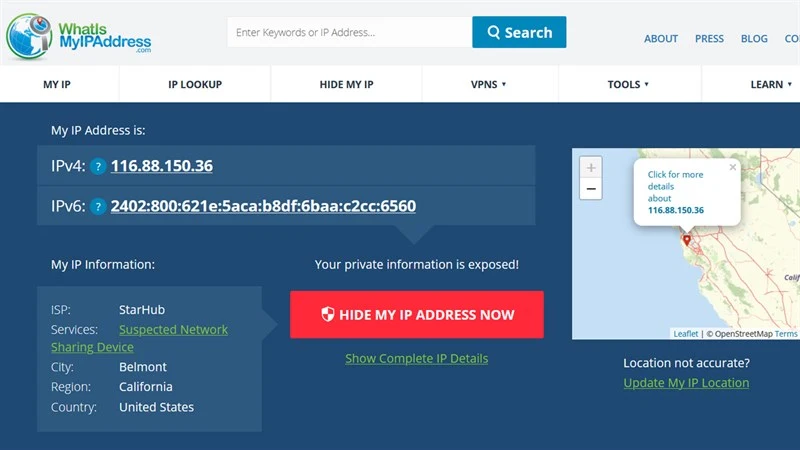 Kiểm tra IP đã Fake thành công chưa