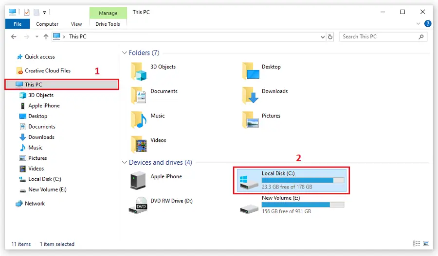 Mở This PC chọn ổ đĩa